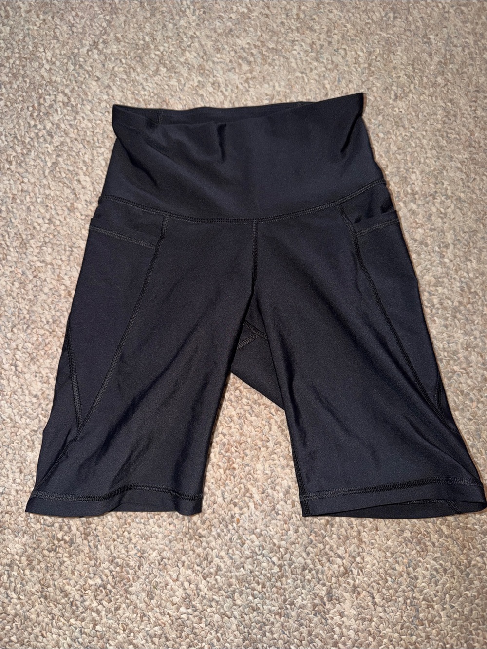 Old Navy Black High-Rise Bike Shorts with Side Pockets